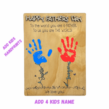 Custom - You are the world- Sign - Fathers Day - Add 4 Childrens/Pets Name - Unicorn Fart Productions